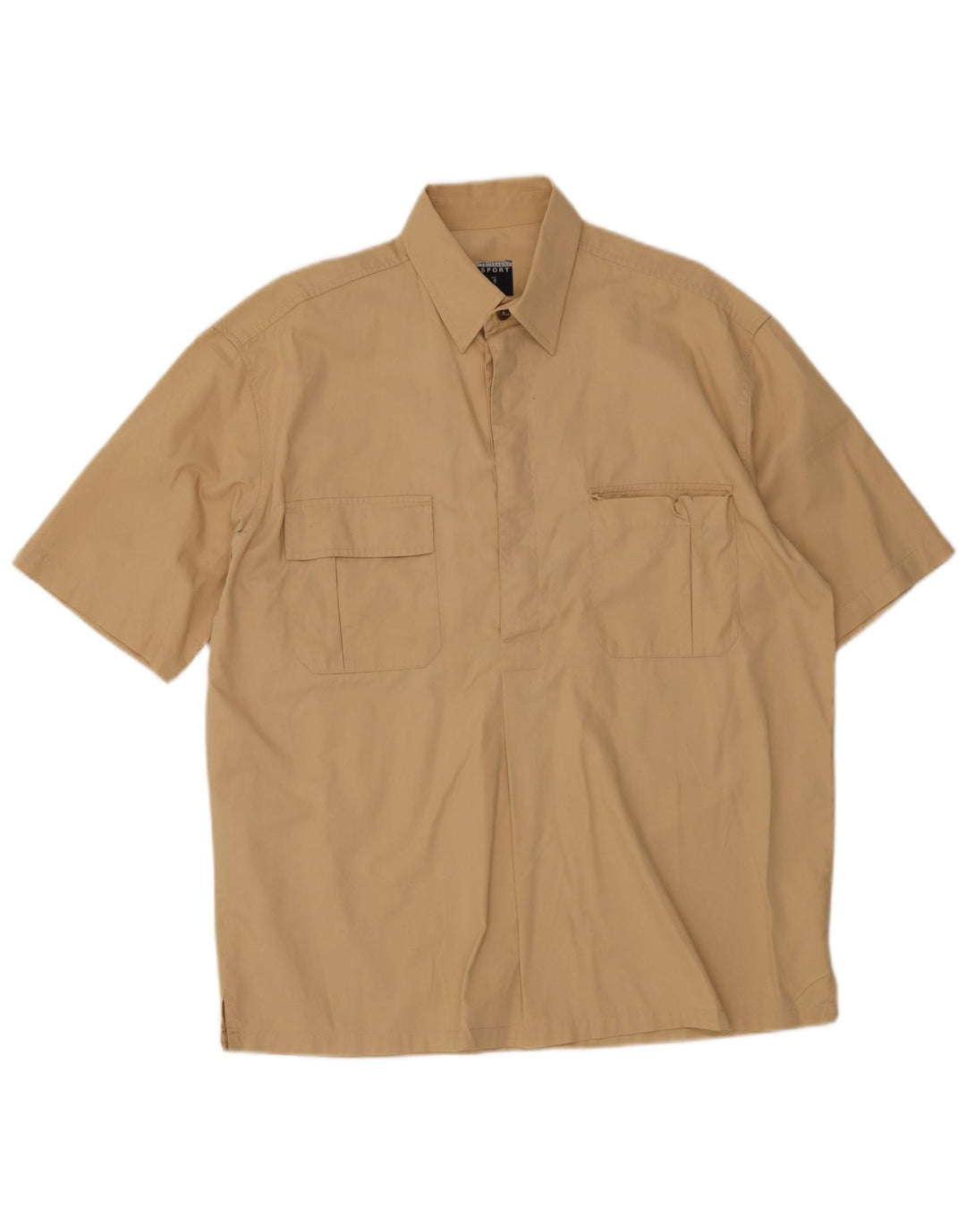 Trussardi Herren-Kurzarmhemd aus Baumwolle in Mittelbeige