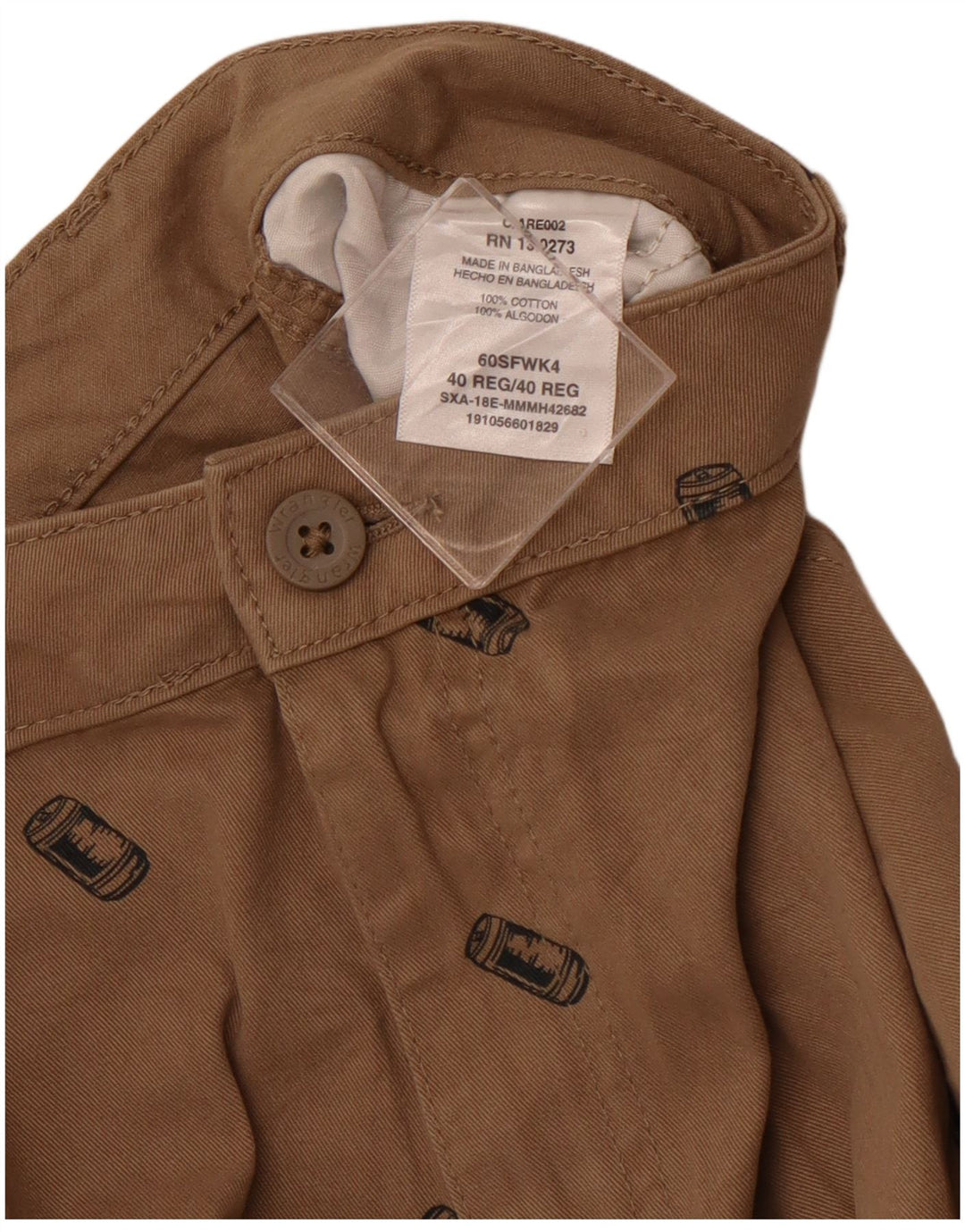 WRANGLER Herren Graphic Cargo Shorts W40 XL Braune Baumwolle