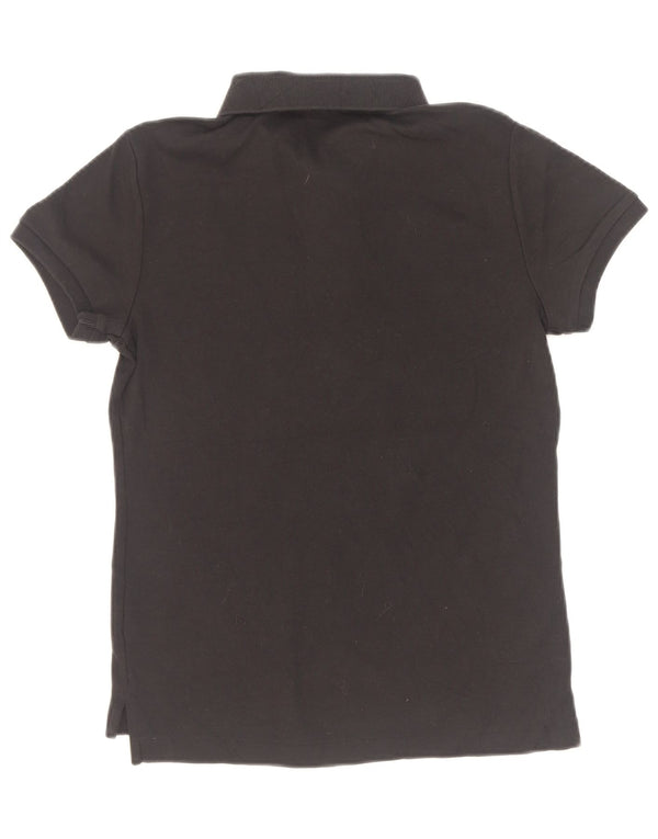 Ralph Lauren Damen Slim Fit Poloshirt UK 12 Mittelschwarze Baumwolle