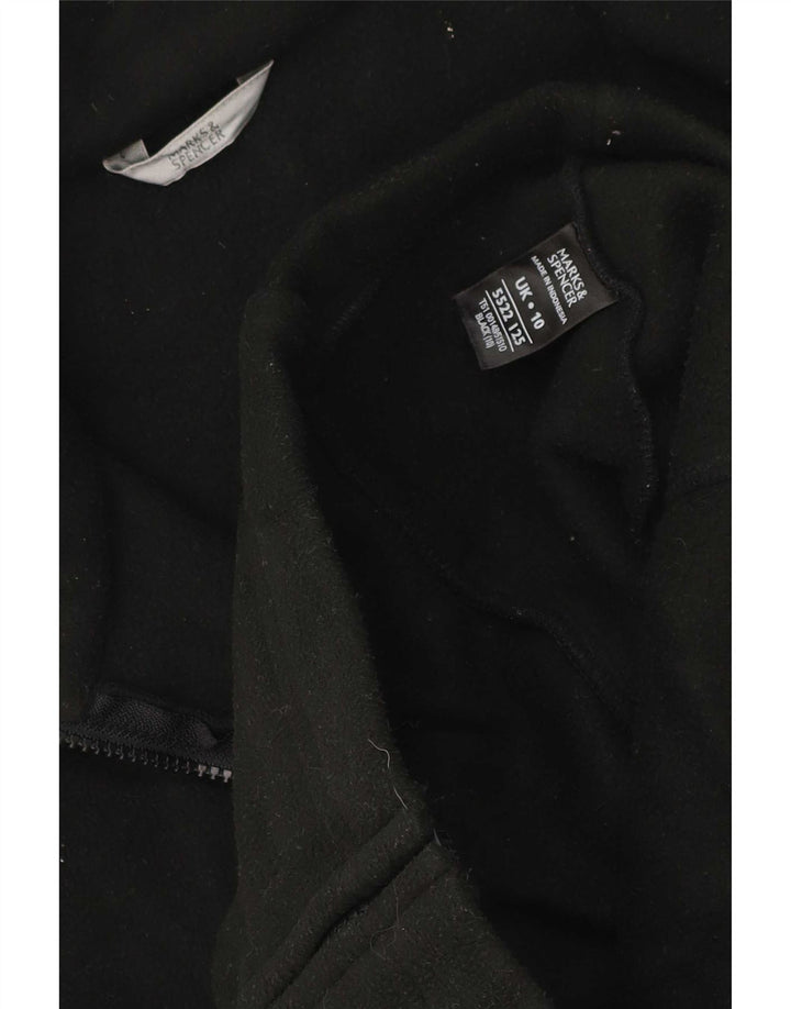 Marks & Spencer Damen-Fleecejacke in Übergröße, UK 10, Größe S, Schwarz, Polyester