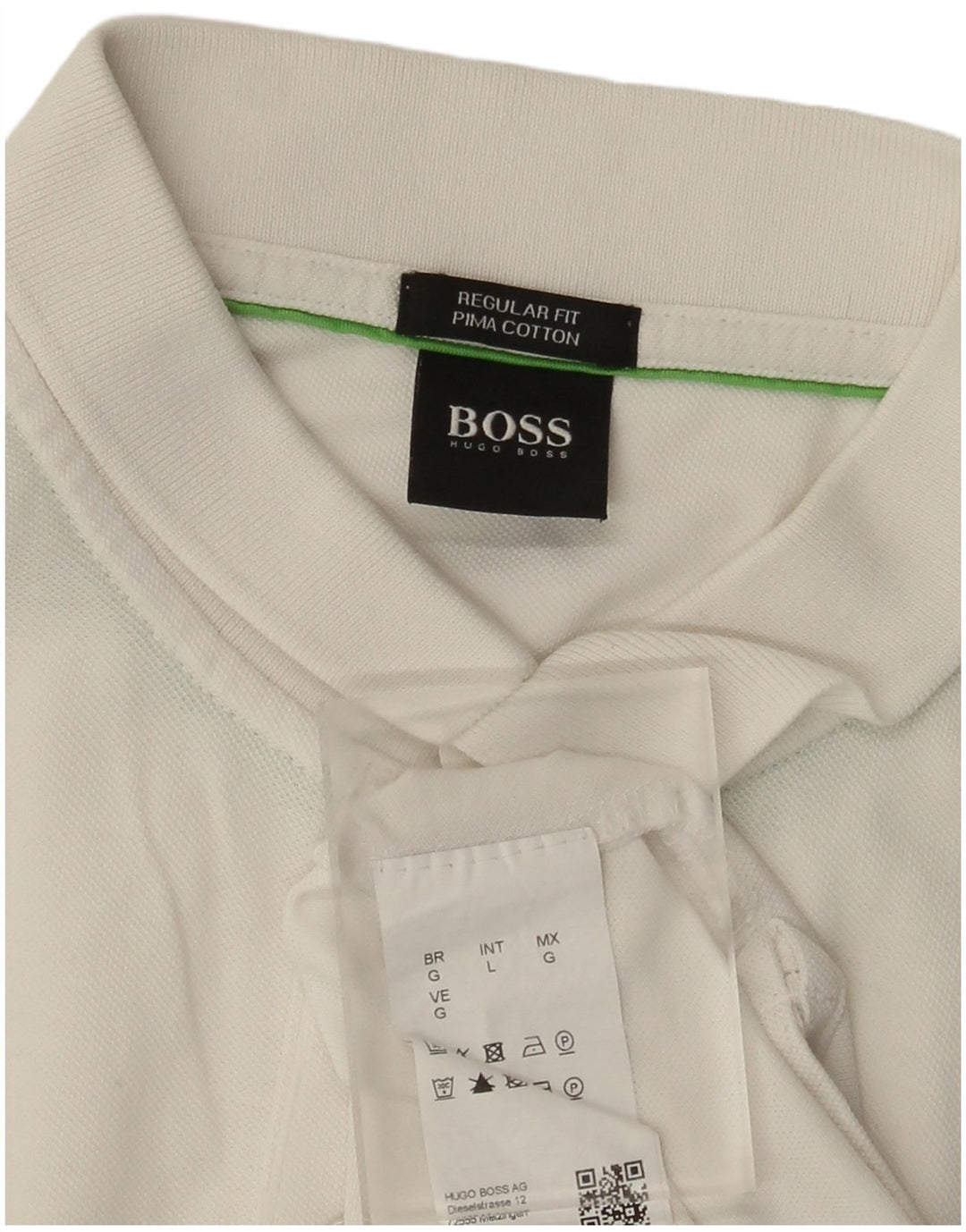 Hugo Boss Herren-Poloshirt mit normaler Passform, große weiße Baumwolle