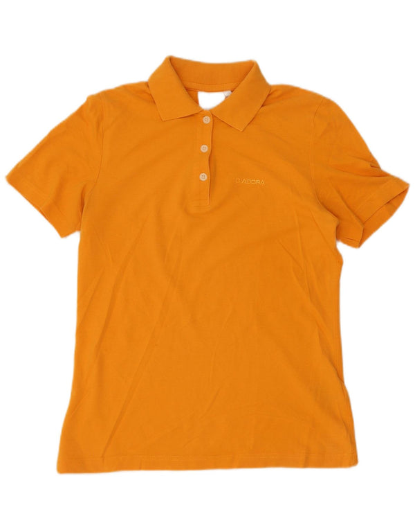 Diadora Damen Poloshirt UK 12 Mittelgelbe Baumwolle