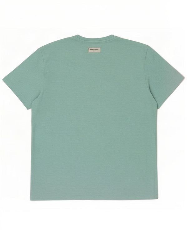 Lyle & Scott Herren T-Shirt Top Large Türkis Baumwolle