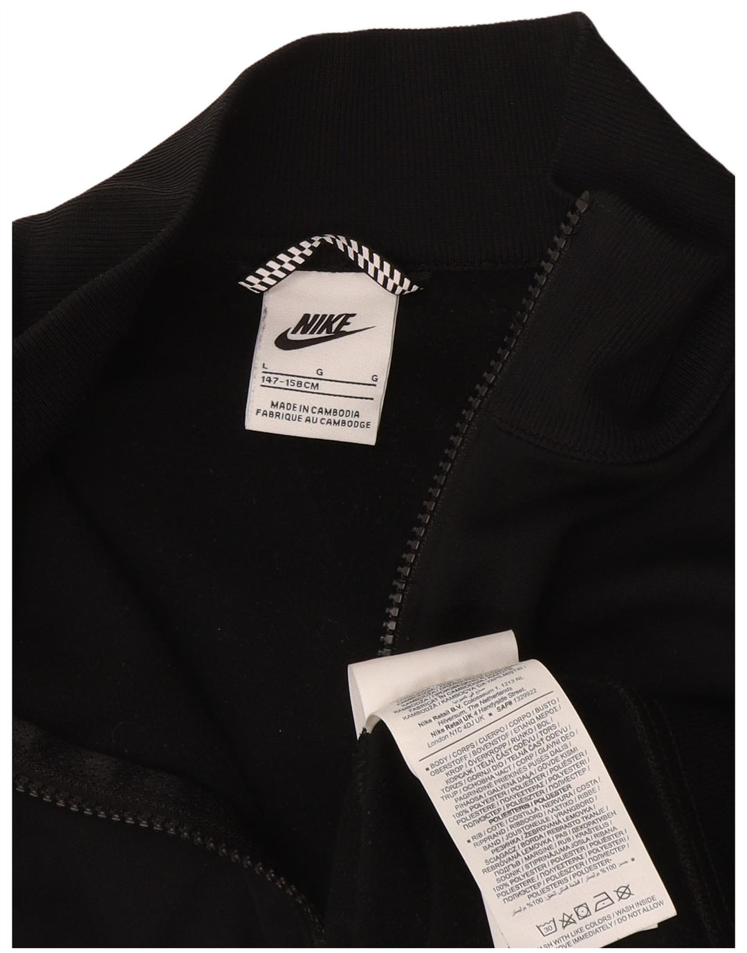 Nike Jungen-Trainingsanzug-Top-Jacke, 12–13 Jahre, groß, schwarzes Polyester