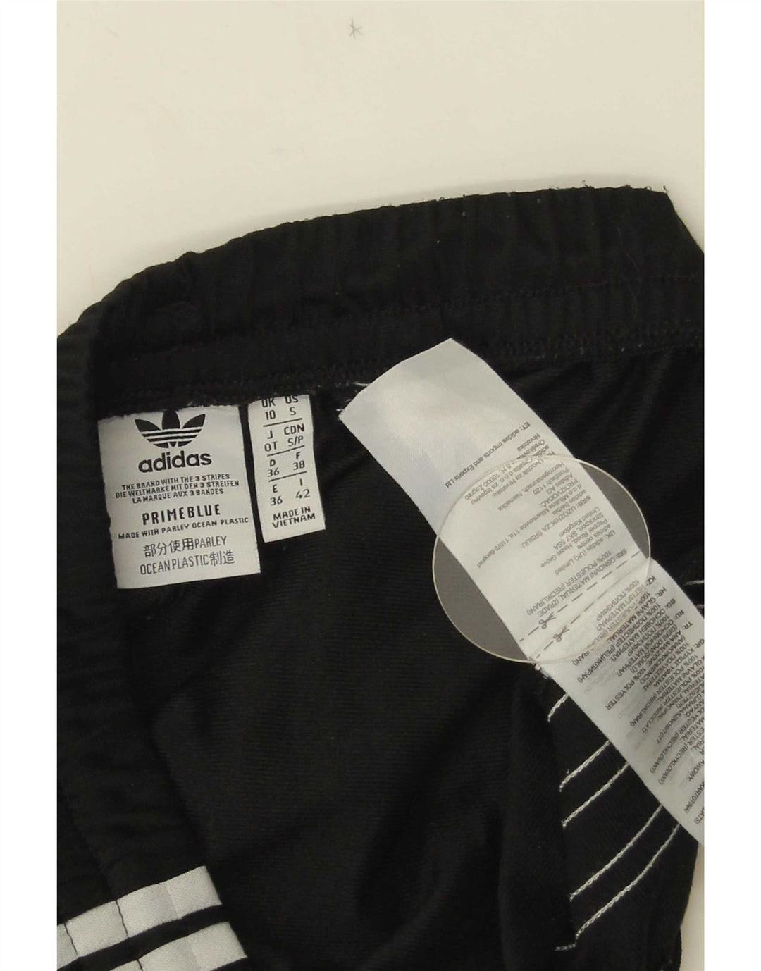 Adidas Damen Trainingshose UK 10 Small Schwarz Polyester