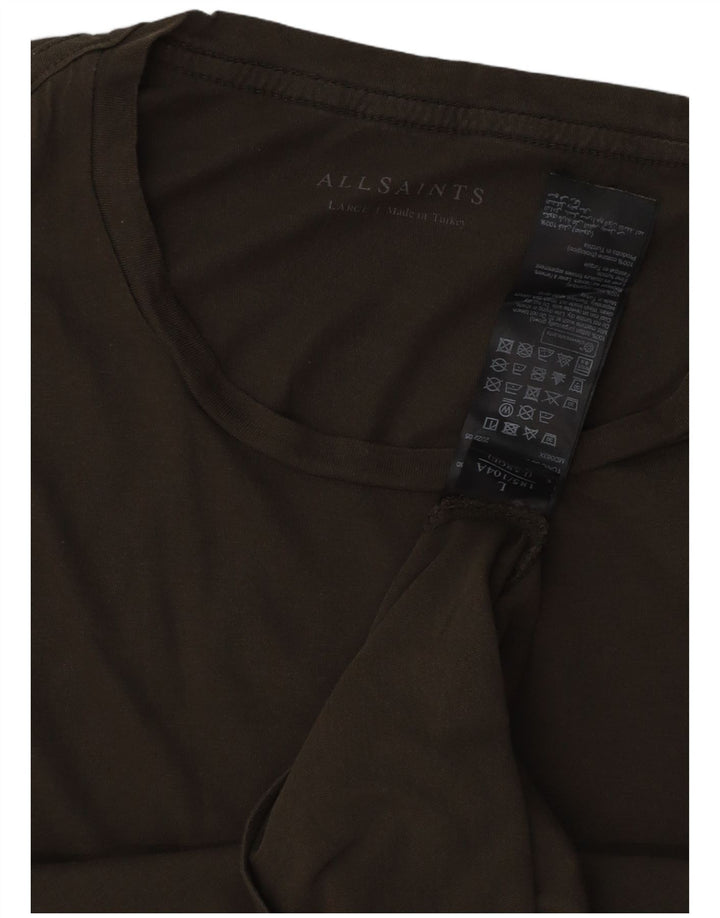 ALL SAINTS Herren T-Shirt Top Large Khaki Baumwolle
