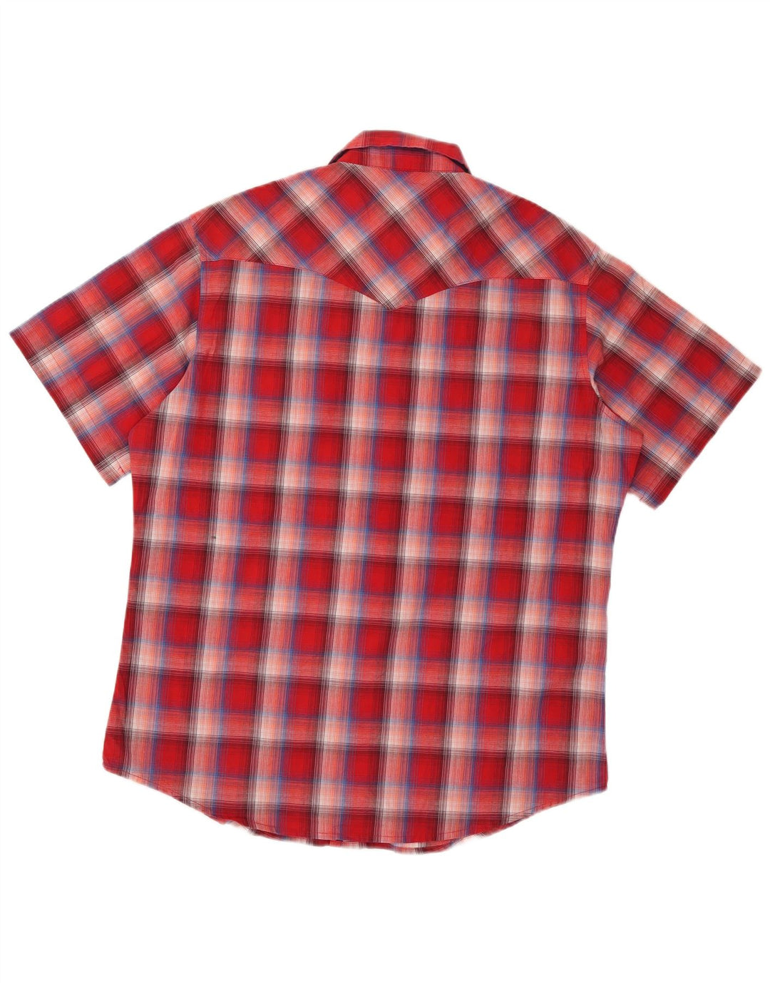 Wrangler Herren-Kurzarmhemd, groß, rot kariert, Baumwolle