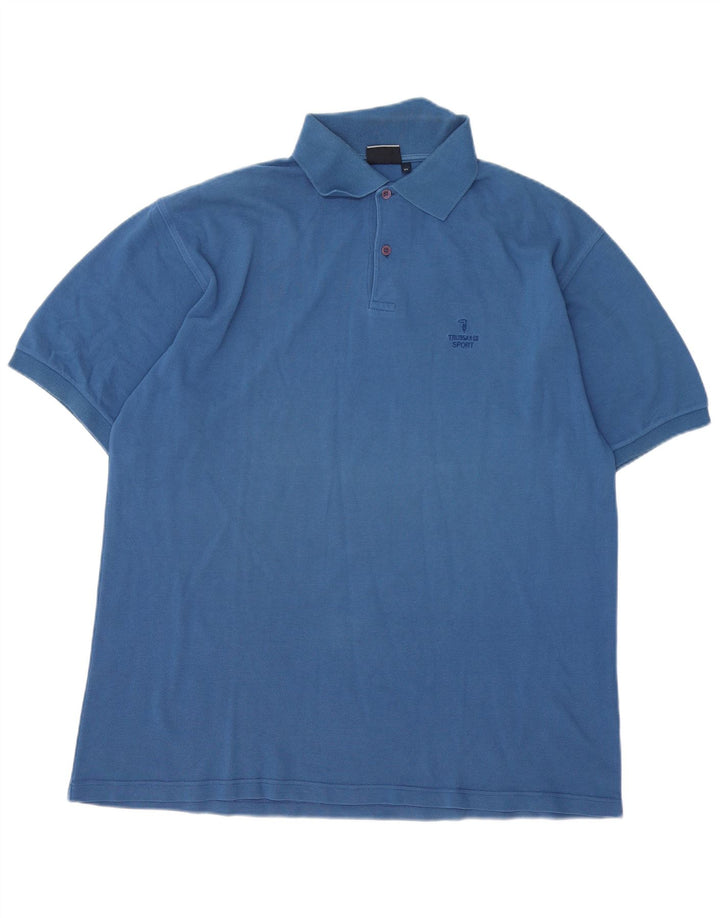 TRUSSARDI Herren Poloshirt XL Blau Baumwolle