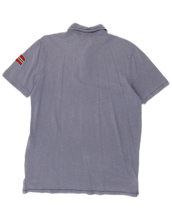 Napapijri Herren-Poloshirt mit geografischer Grafik, groß, aus blauer Baumwolle