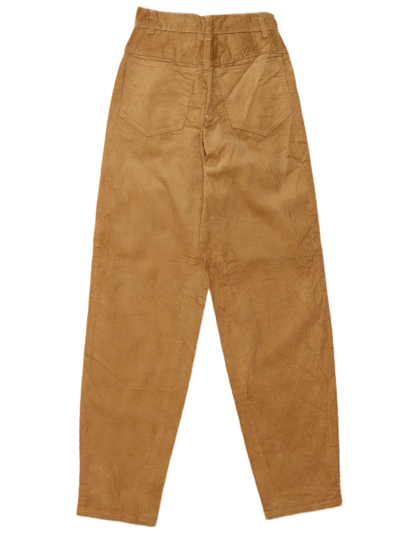 Vintage Womens Tapered Corduroy Trousers IT 42 Medium W24 L33 Beige Cotton