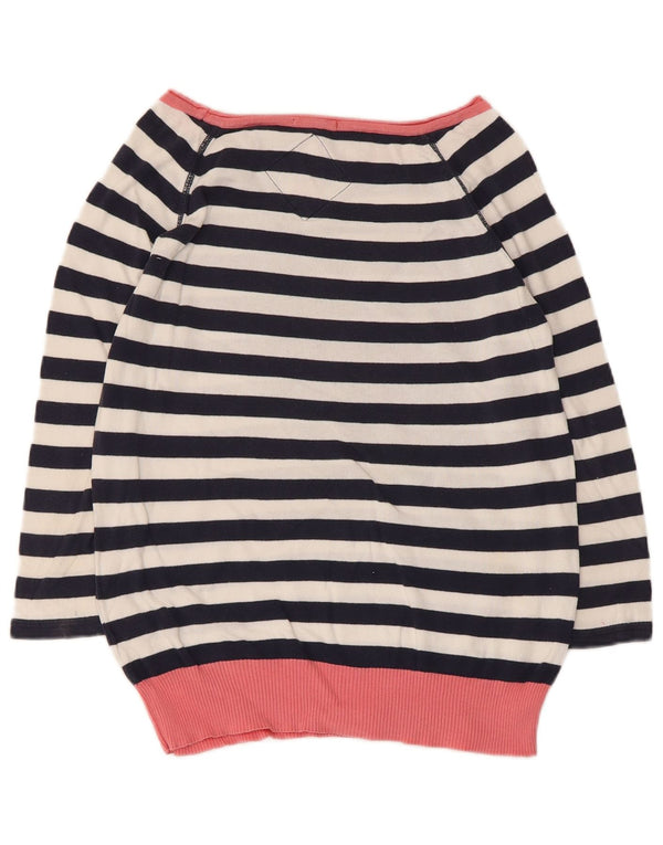 Superdry Damen-Pullover mit U-Boot-Ausschnitt, UK 12, mittleres Marineblau gestreift