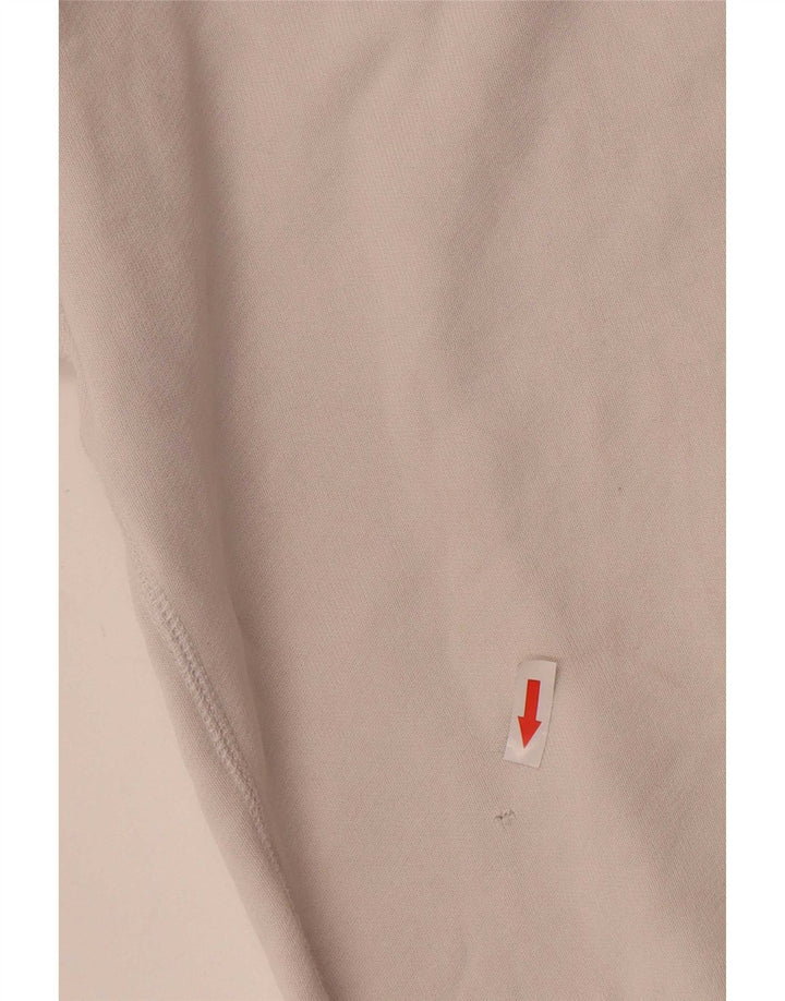 Adidas übergroßer Damen-Sweatshirt-Pullover, UK 10, Größe S, weiße Baumwolle