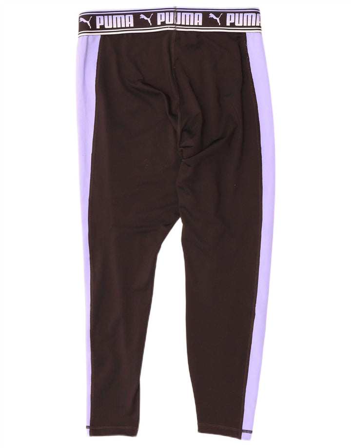 Puma Womens Graphic Leggings UK 16 Large Schwarz Colourblock Polyester