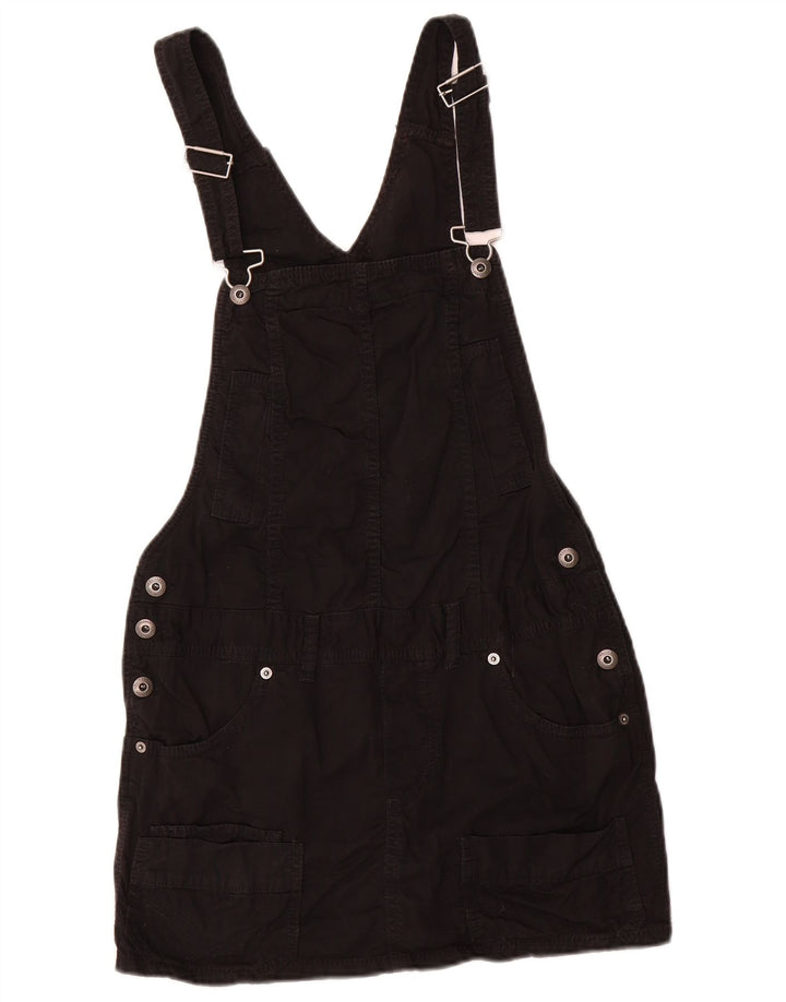 Benetton Damen Latzkleid IT 42 Mittelschwarze Baumwolle
