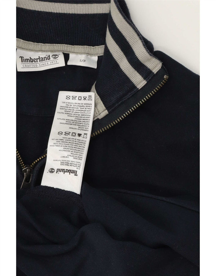 Timberland Herren-Sweatshirt mit Reißverschluss am Hals, Größe S, marineblaue Baumwolle