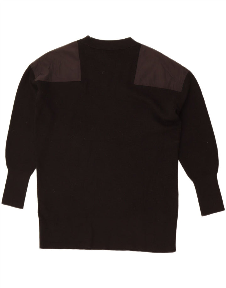 Cos Herren-Pullover, lockere Passform, Rundhalsausschnitt, Größe S, schwarze Wolle