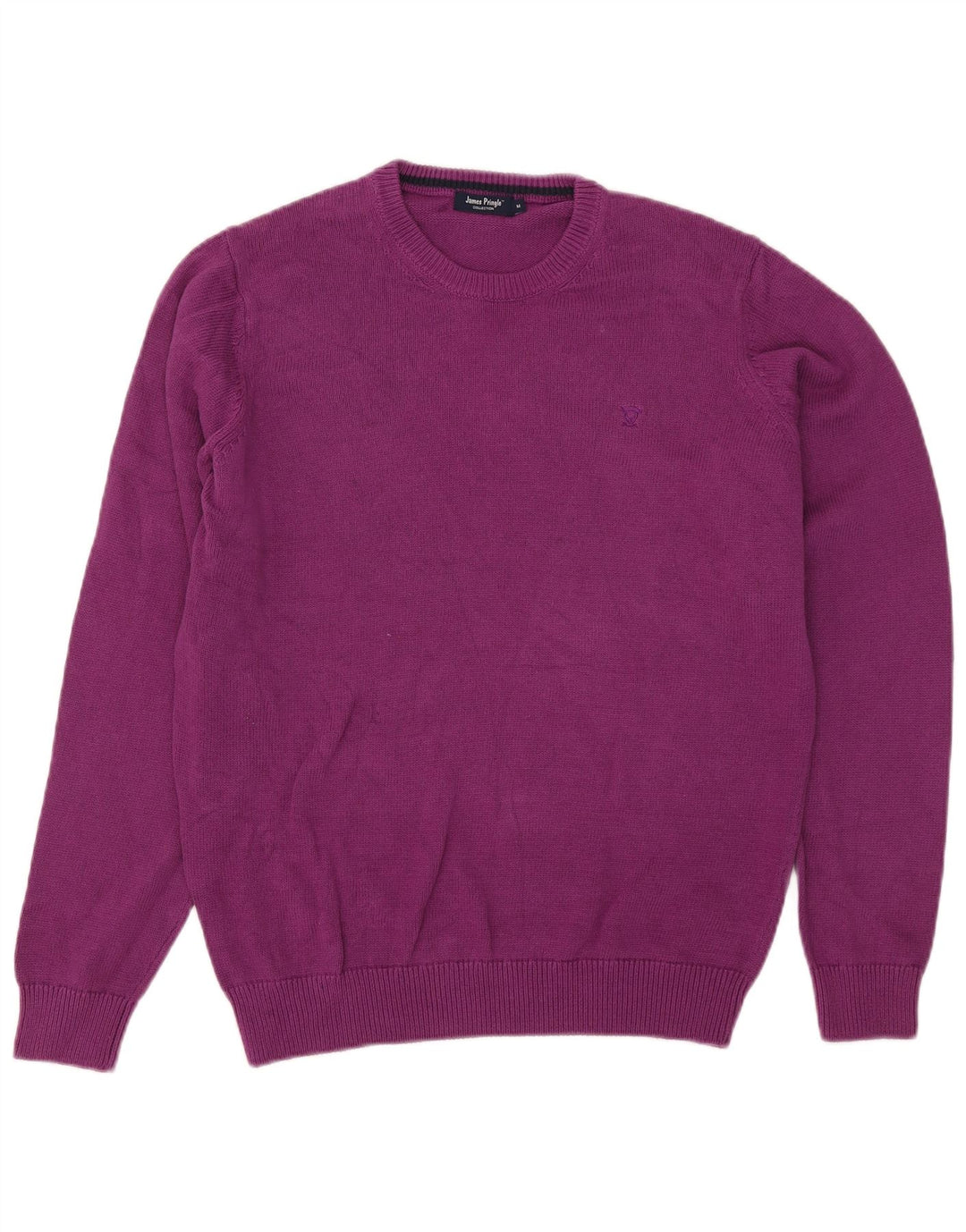 JAMES PRINGLE Herren-Pullover mit Rundhalsausschnitt, mittelviolette Baumwolle
