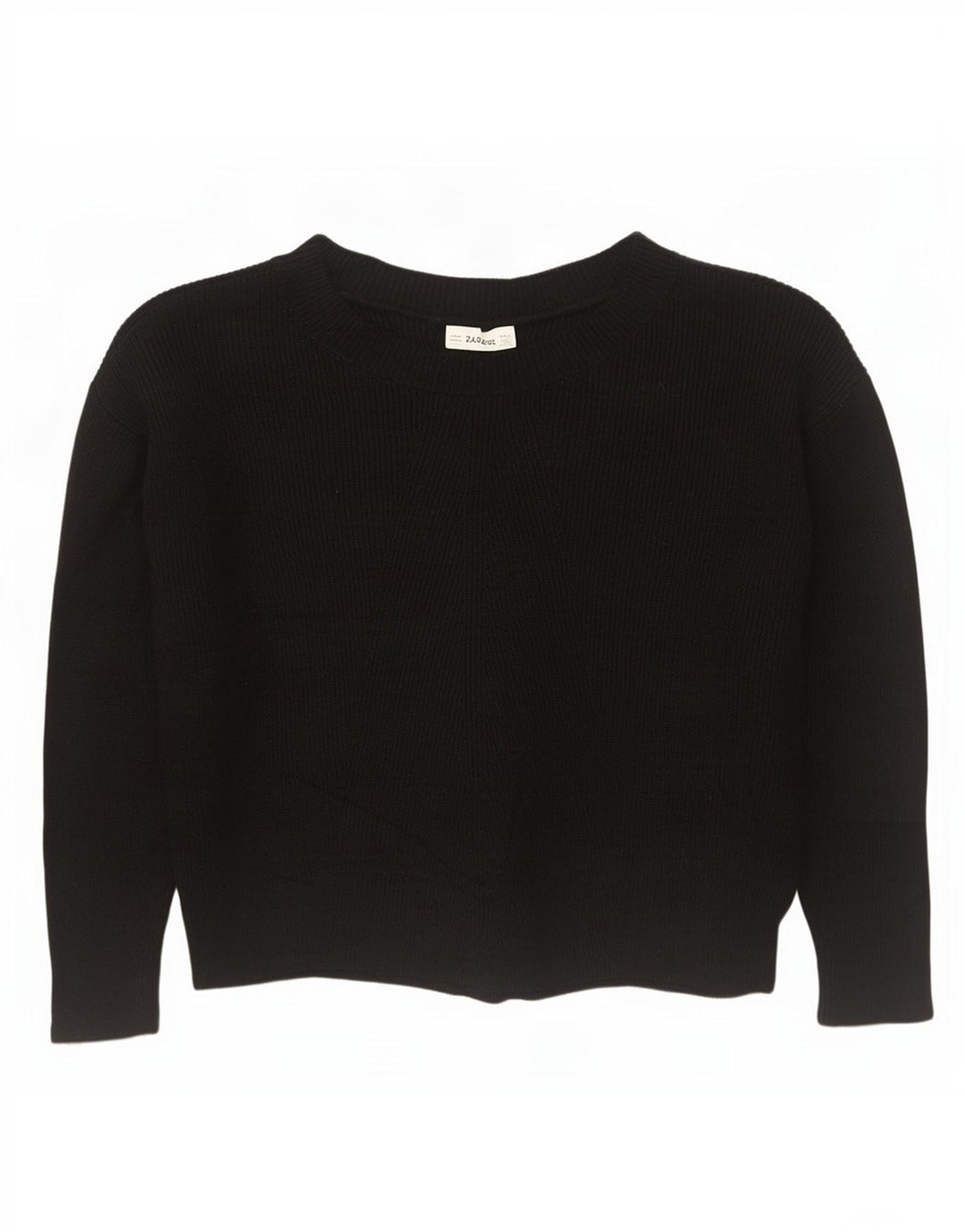 Übergroßer Damen-Pullover mit U-Boot-Ausschnitt von Zara, Gr. 14, mittlere schwarze Viskose