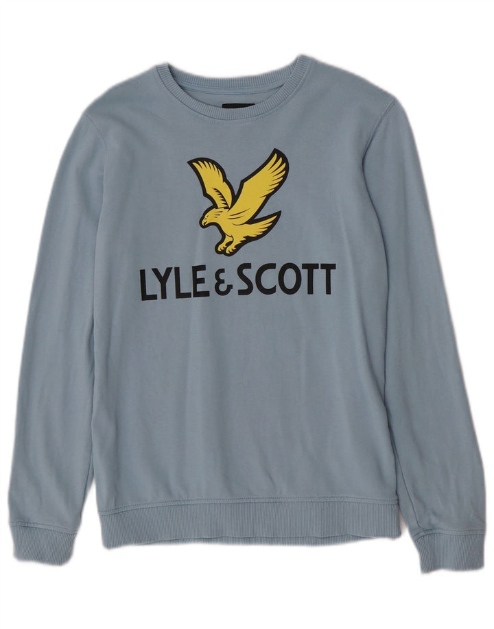 Lyle & Scott Jungen-Sweatshirt mit Grafik, 12–13 Jahre, blaue Baumwolle