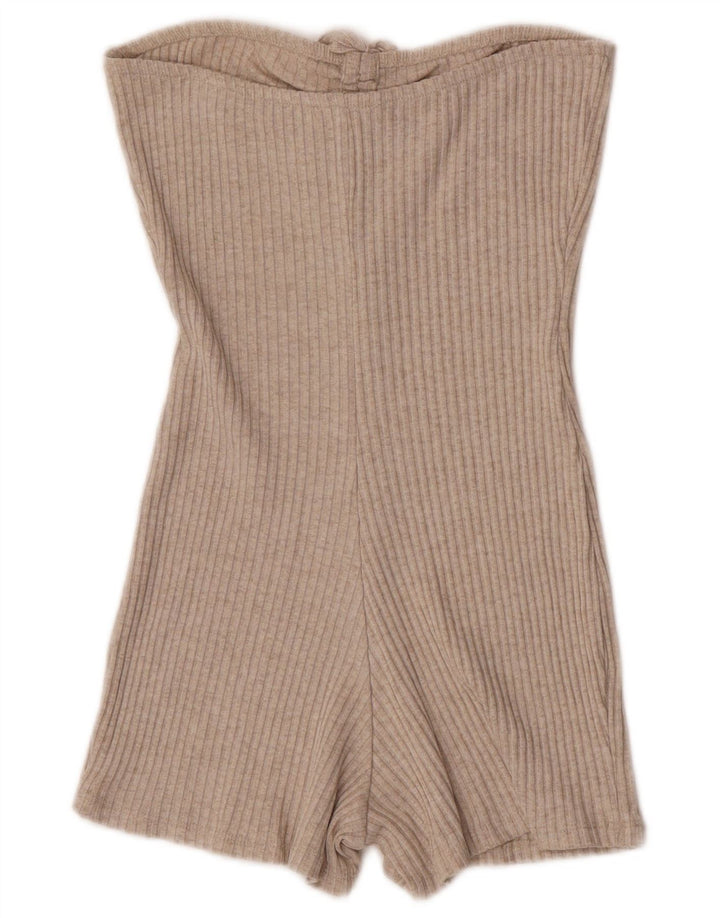 Zara Damen Trägerloser Playsuit UK 14 Large Beige