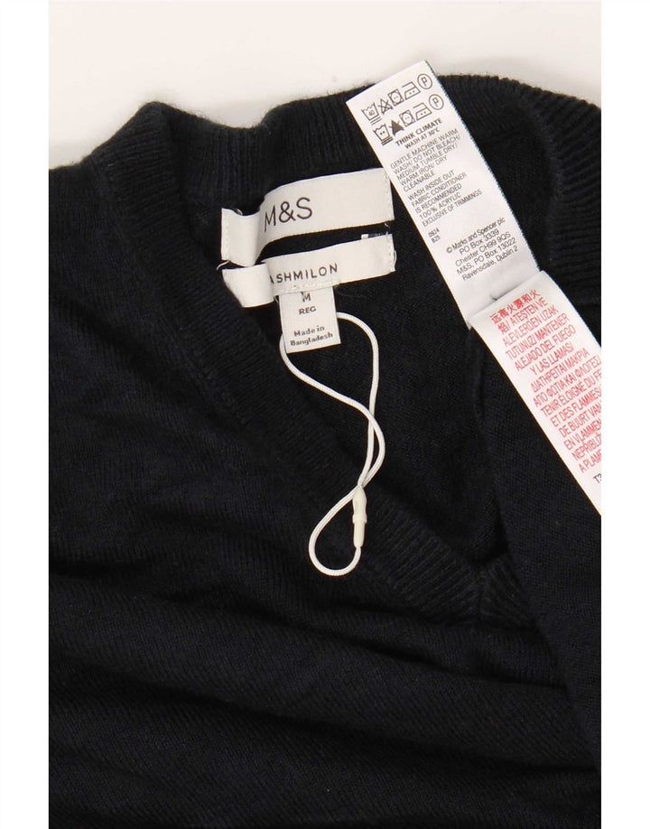 Marks & Spencer Herren-Pullover mit V-Ausschnitt, Mittelblau, Acryl