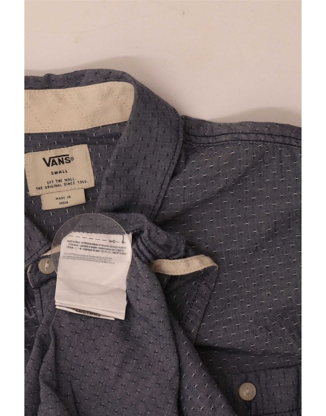 Vans Herren-Hemd, kurzärmelig, normale Passform, klein, blau gepunktet, Baumwolle