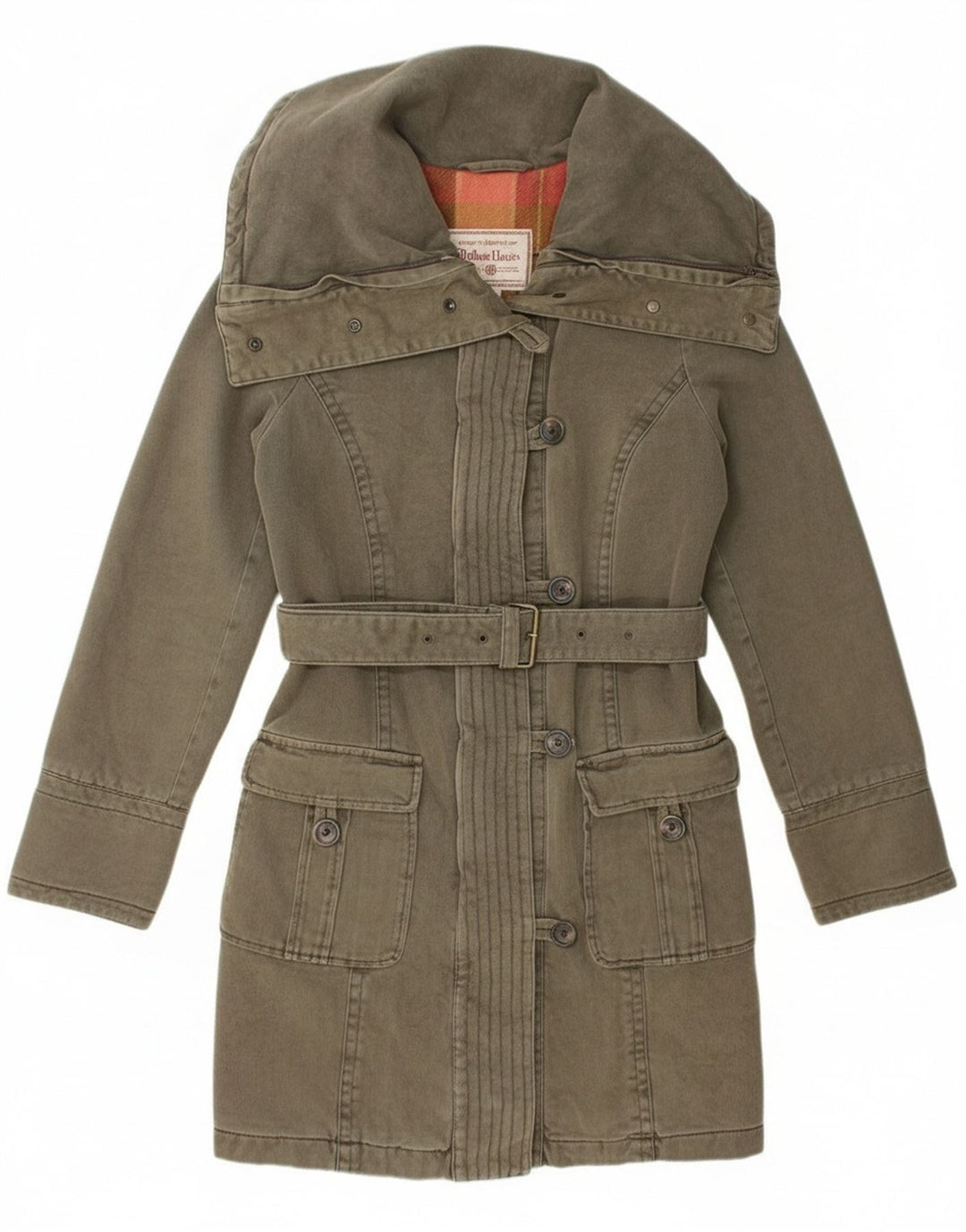 Marlboro Classics Damen-Windbreaker-Mantel, UK 12, mittelgrüne Baumwolle