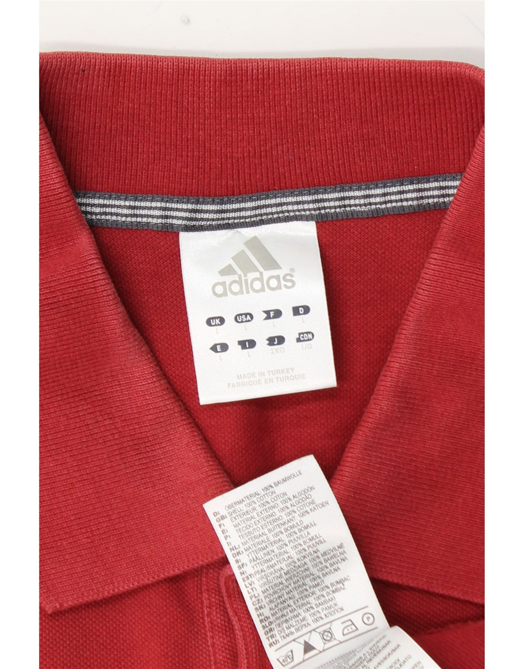 ADIDAS Herren Poloshirt Große rote Baumwolle