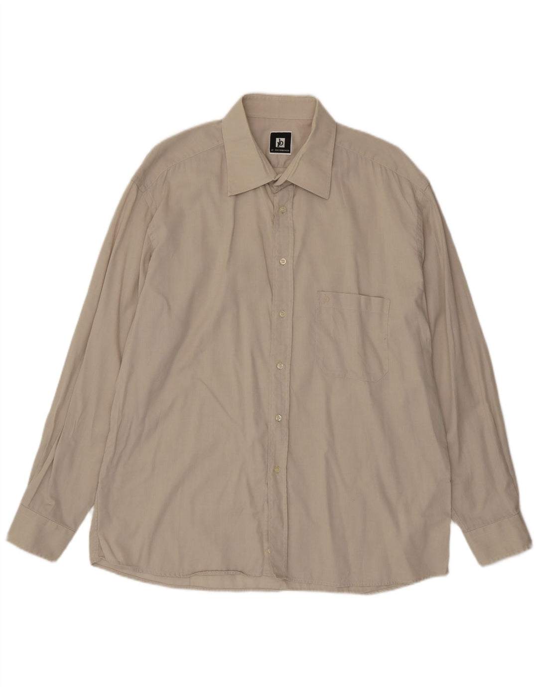 Roccobarocco Herrenhemd Größe 18 45 2XL Beige Baumwolle