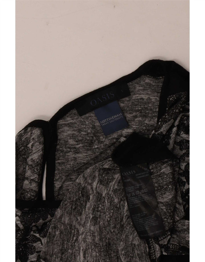 Oasis Damen-Blusenoberteil, Gr. 40, Größe S, Schwarz, Blumenmuster, Polyester