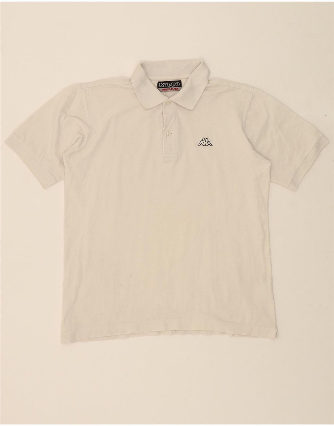 KAPPA Mens Polo Shirt Medium White Cotton Vintage Kappa and Second-Hand Kappa from Messina Hembry 