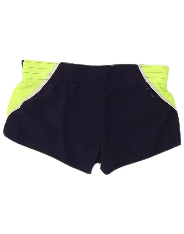 Nike Damen Regular Sport Shorts UK 14 Medium Marineblau Colourblock Sports