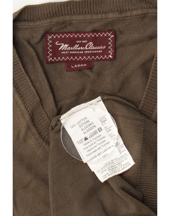 Marlboro Classics Herren-Weste, Tanktop, groß, braune Baumwolle