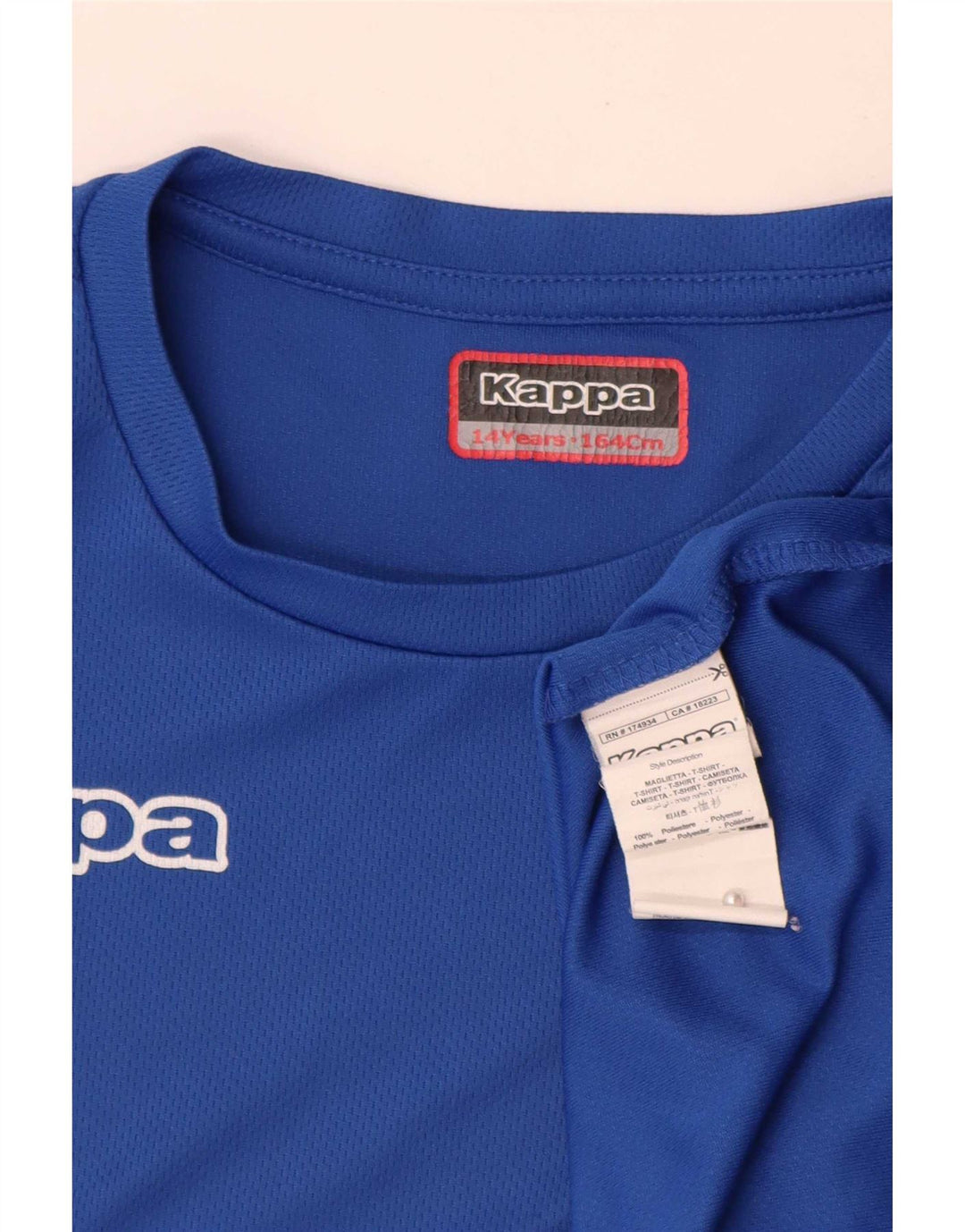 Kappa Grafik-T-Shirt für Jungen, 13–14 Jahre, blaues Polyester