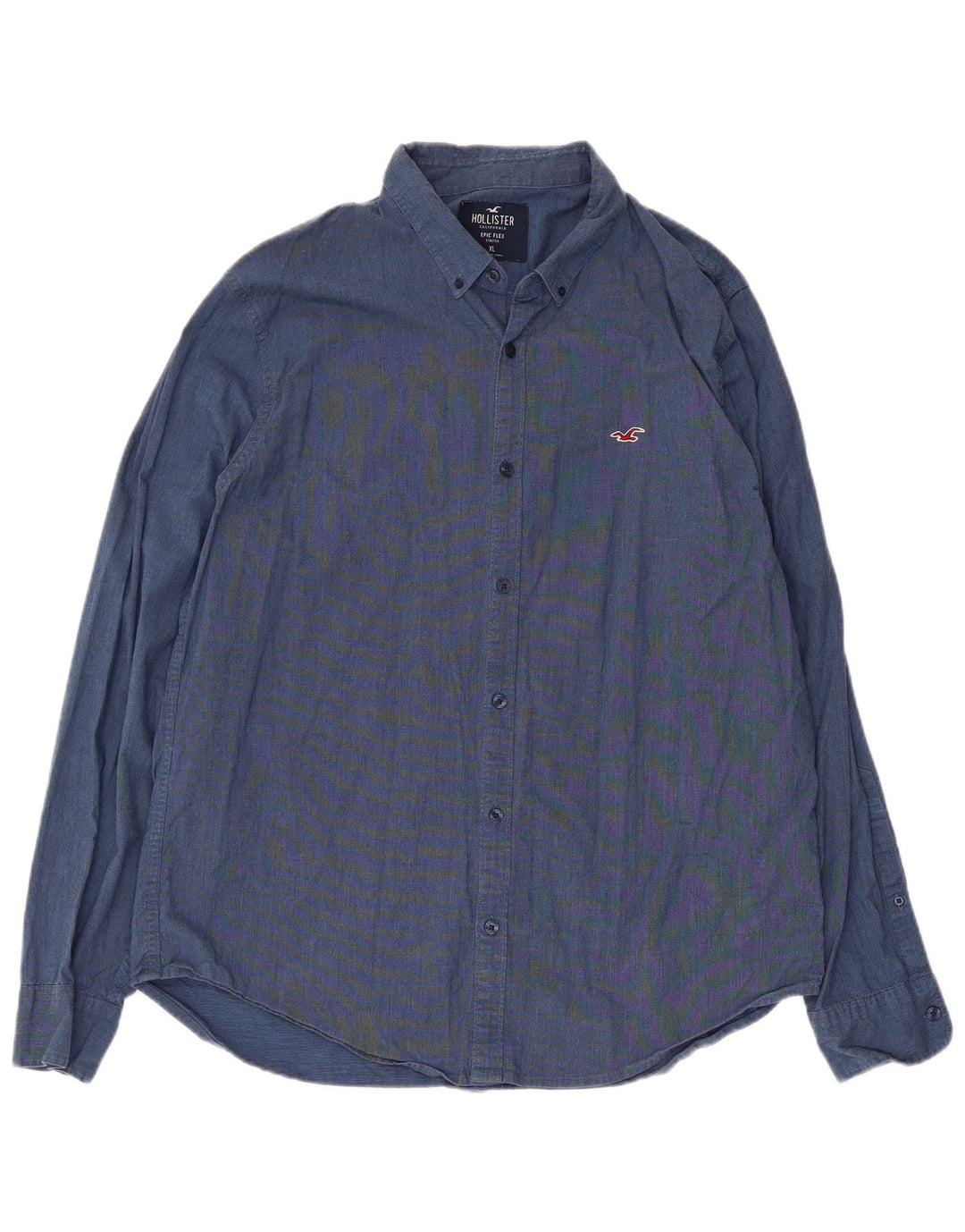 Hollister Herrenhemd XL, blaue Baumwolle