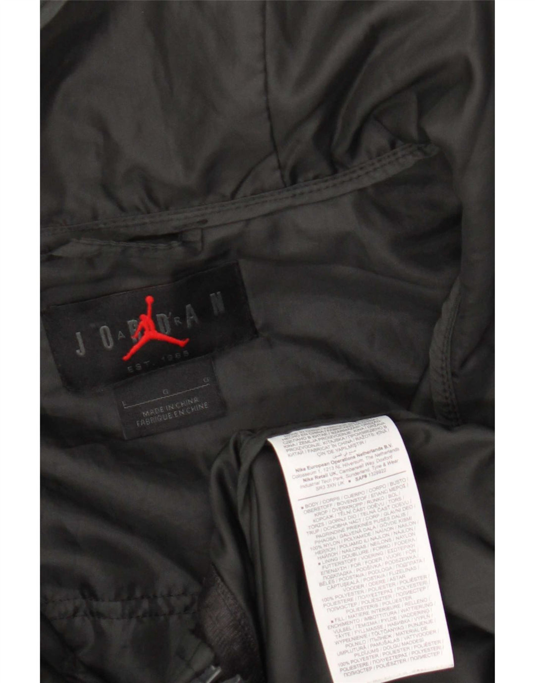 Jordan Herren-Trainingsanzug mit Kapuze, große Jacke aus grauem Nylon