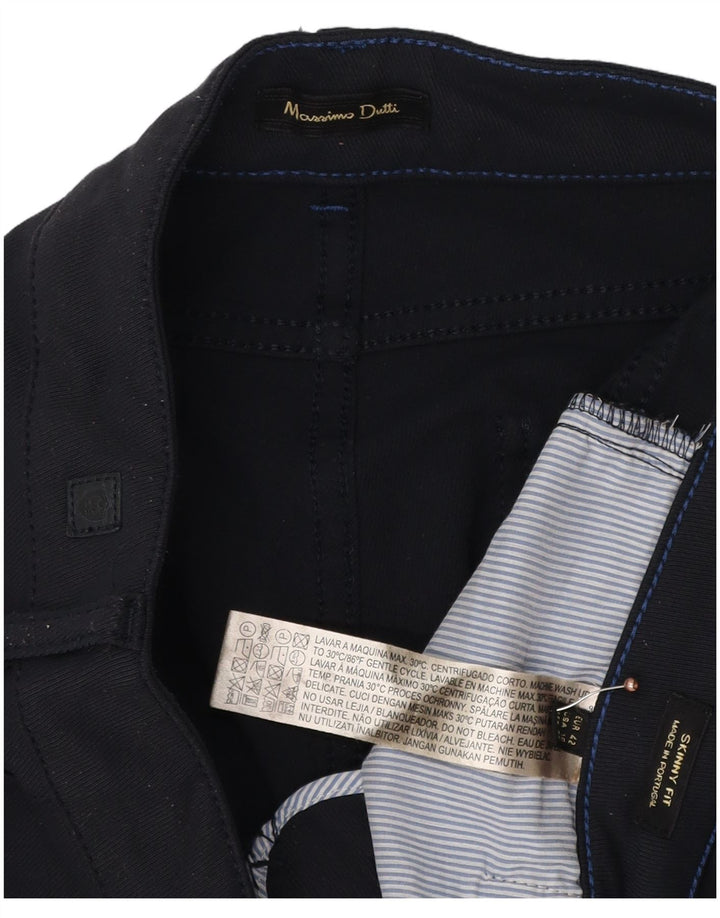 MASSIMO DUTTI Damen Crop Casual Hose EU 42 Large W32 L26 Marineblau