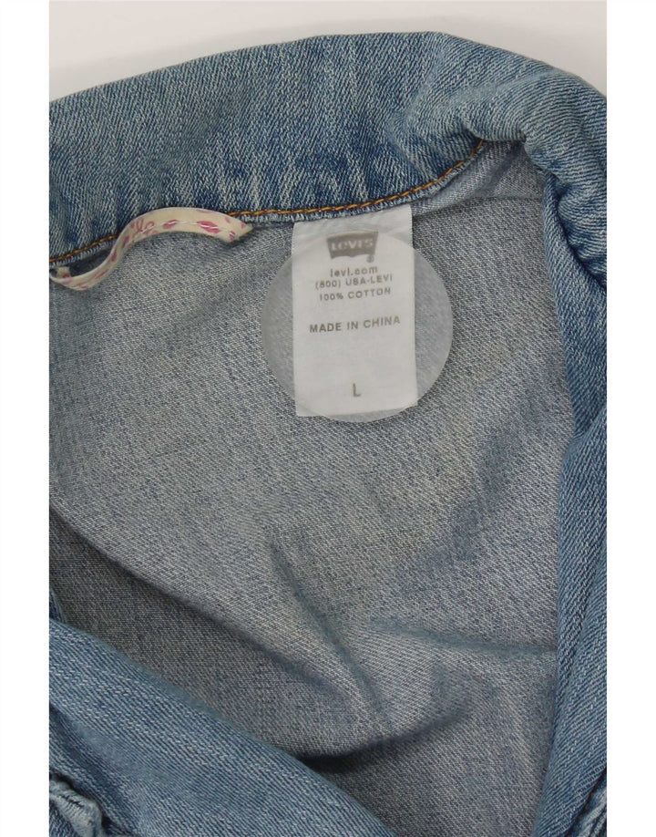 Levi's Damen-Jeansblazer mit 3 Knöpfen, UK 16, Größe L, Blau, Baumwolle