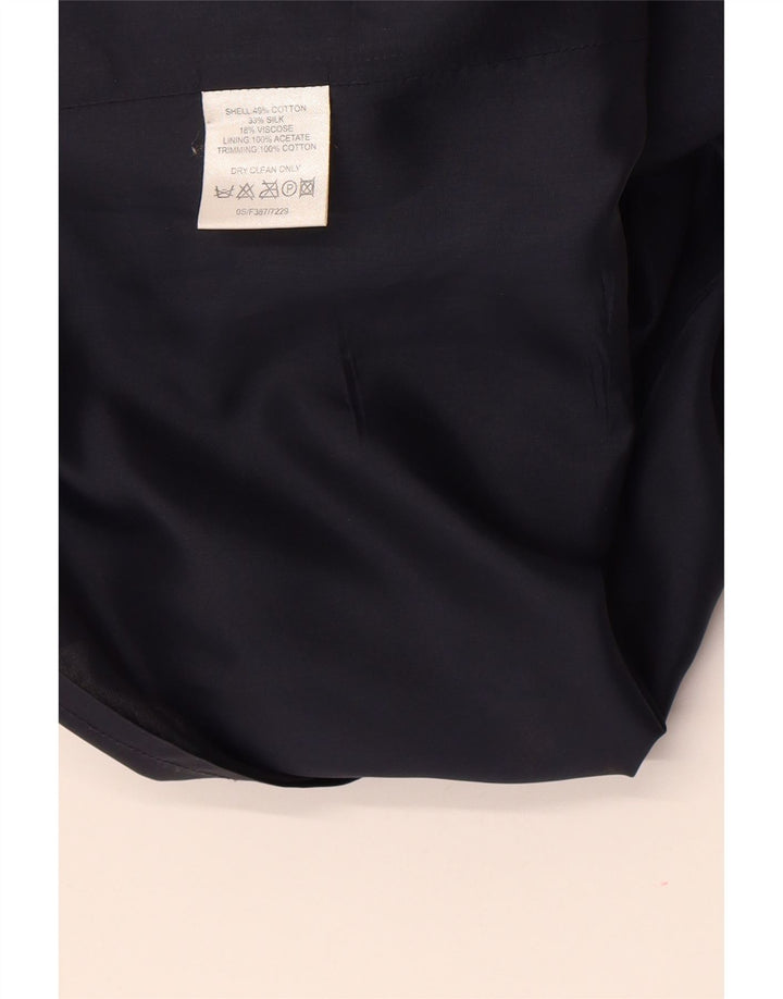 Fenn Wright Manson Damen Etuikleid UK 10 Small Marineblau mit Blumenmuster