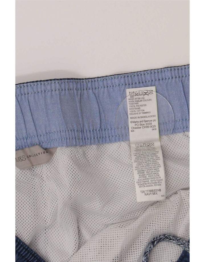 Marks & Spencer Herren-Badeshorts XL, Marineblau, Blumenmuster, Polyester