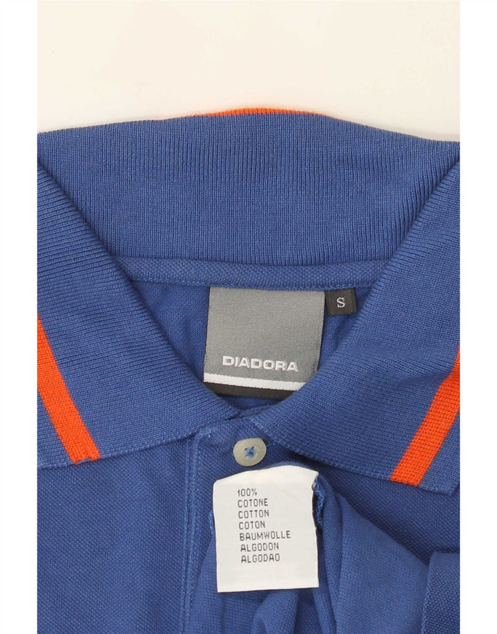 Diadora Herren-Poloshirt, kleine blaue Baumwolle