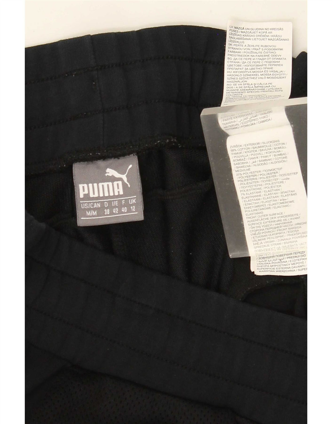 Puma Womens Crop Graphic Leggings UK 12 Mittelschwarze Baumwolle