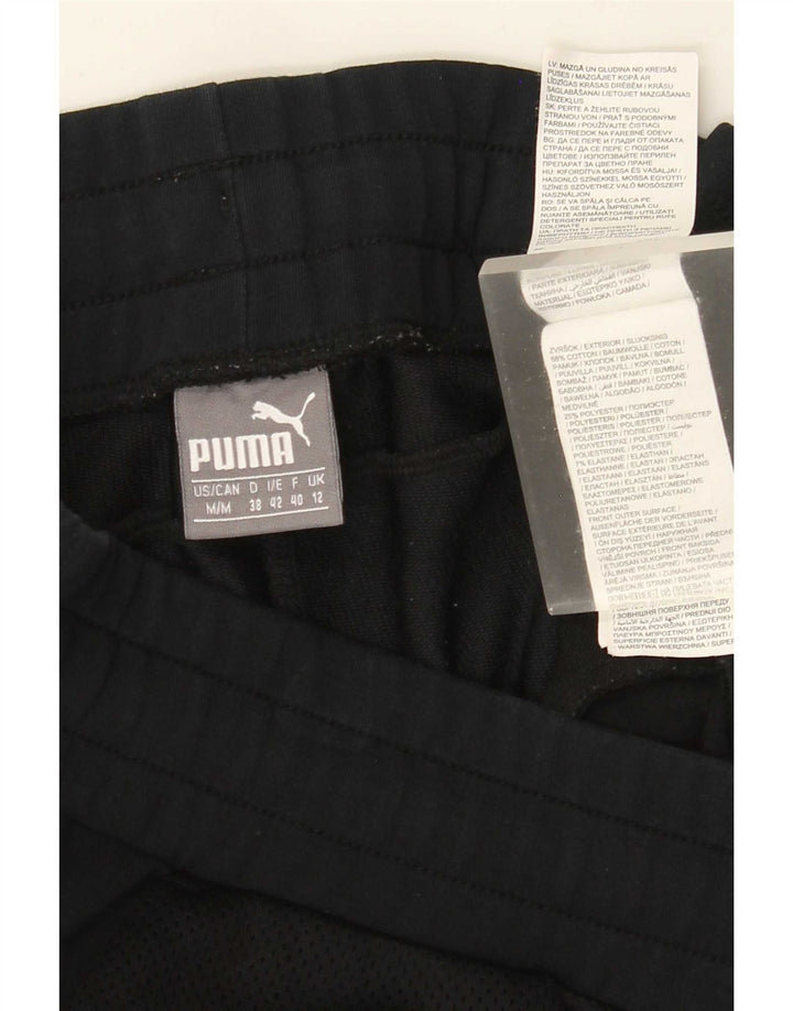 Puma Womens Crop Graphic Leggings UK 12 Mittelschwarze Baumwolle