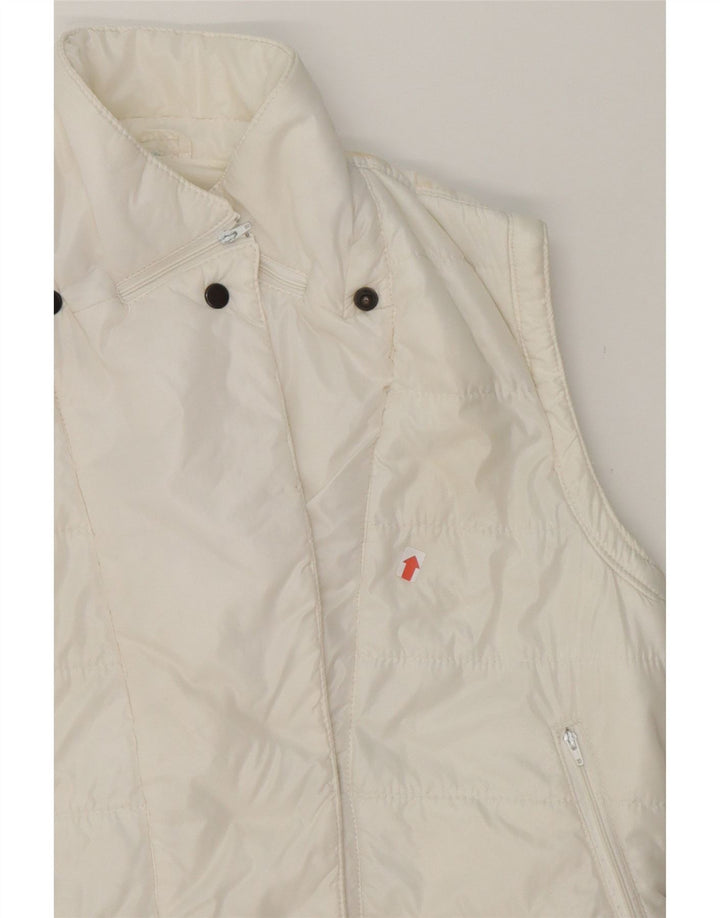 VINTAGE Womens Padded Gilet UK 14 Medium White Vintage Vintage and Second-Hand Vintage from Messina Hembry 