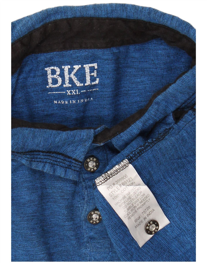BKE Herren-Poloshirt 2XL, blau gefleckte Baumwolle