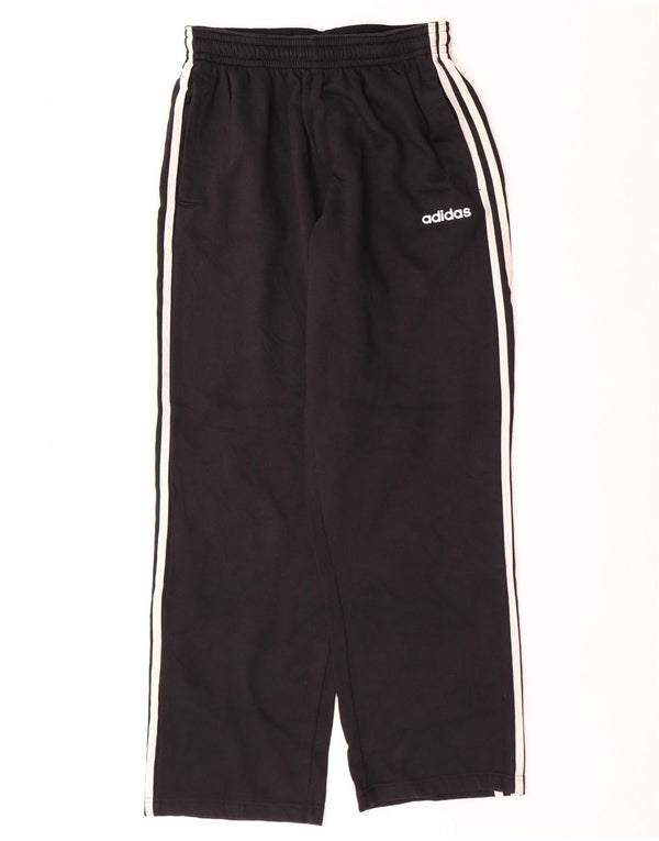 ADIDAS Damen Trainingshose UK 14 Große schwarze Baumwolle