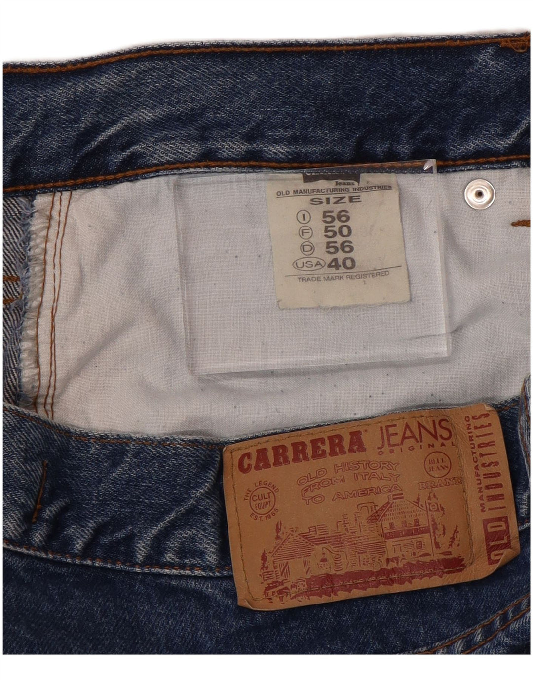 CARRERA Herren 700 Straight Jeans IT 56 3XL W40 L34 Blaue Baumwolle