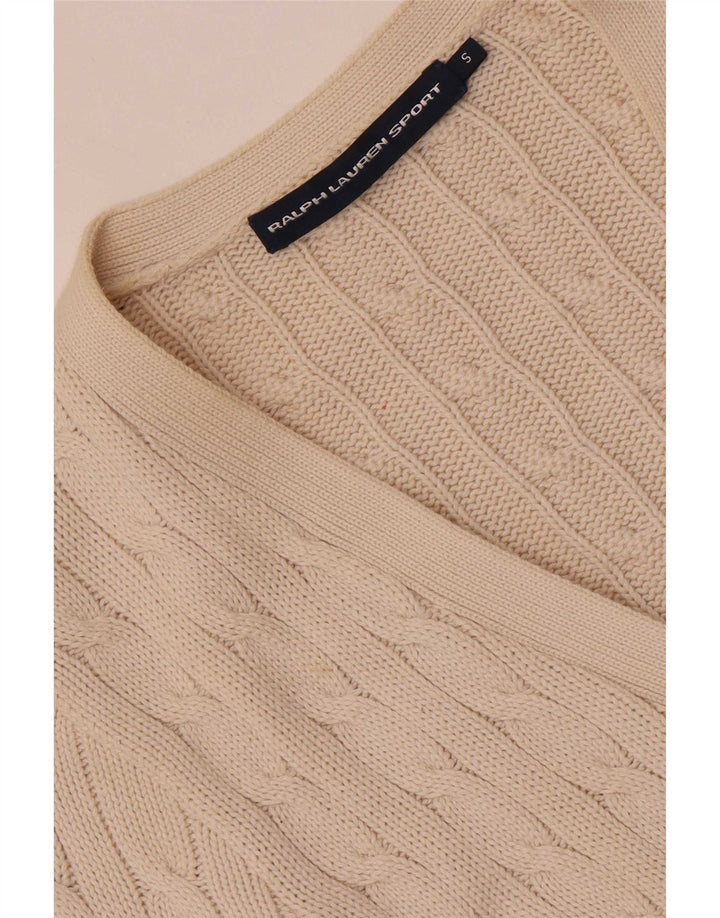 Ralph Lauren Damen-Cardigan-Pullover UK 10 Small Beige