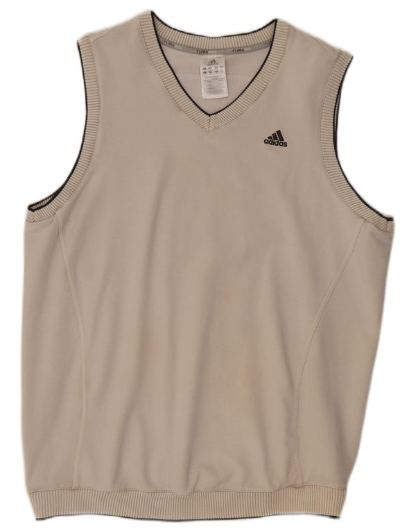 Adidas Herren Clima 365 ärmelloser Sweatshirt-Pullover aus mittelweißer Baumwolle