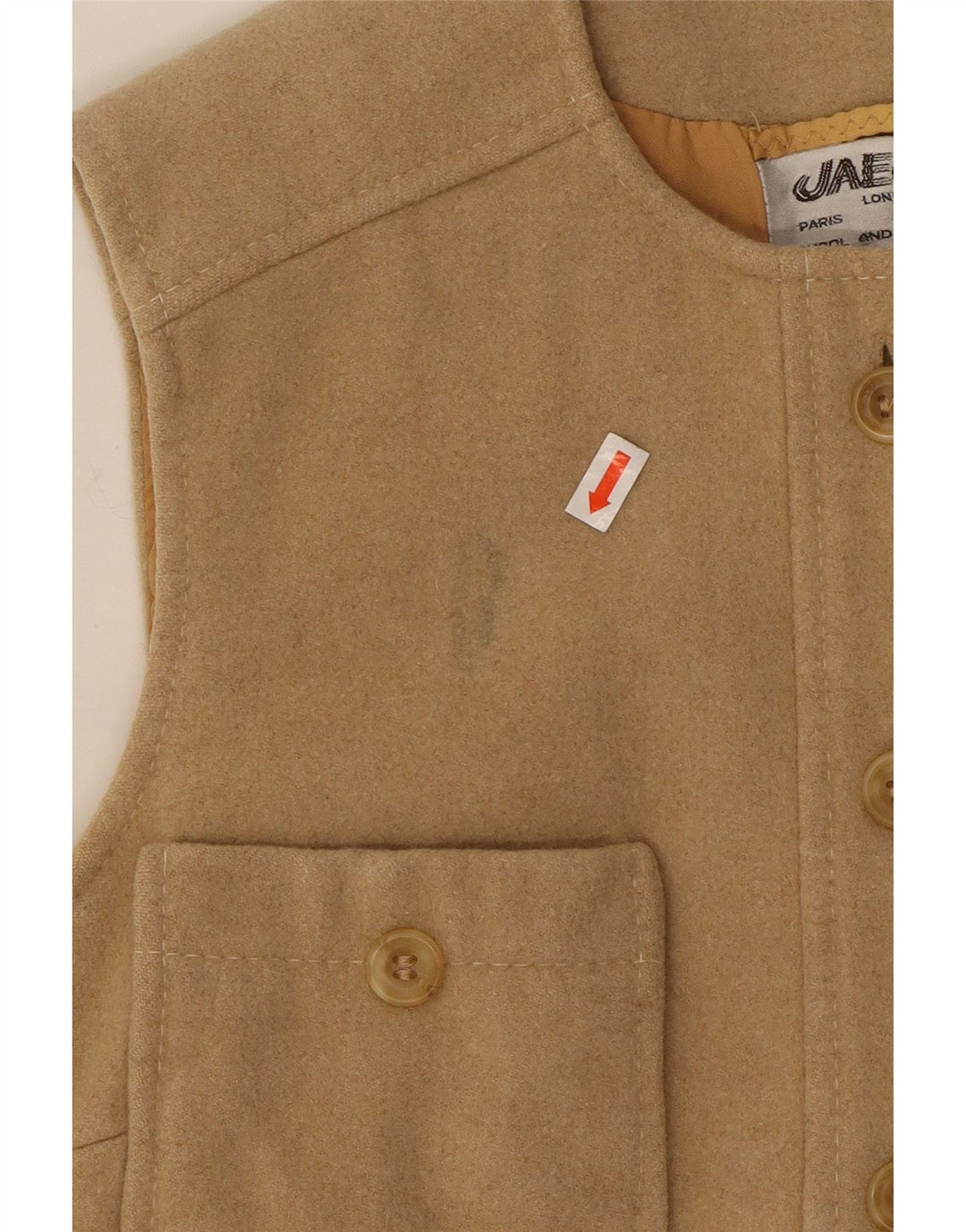 JAEGER Womens Utility Gilet UK 10 Small Beige Wolle